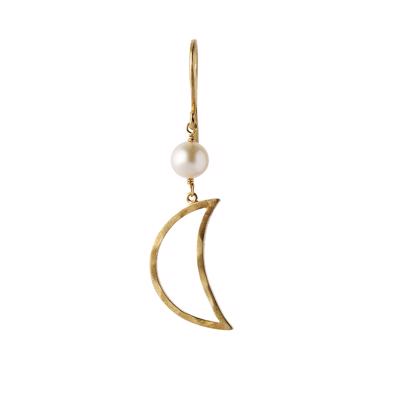 Stine A Bella Moon Ørering With Pearl Gold